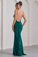 Naya | Bottle Green Strappy V-Neck Maxi Dress