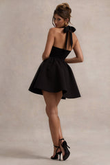 Suvi | Black Halter-Neck Mini Dress