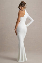 Socialite | White One-Sleeve Cut-Out Maxi Dress