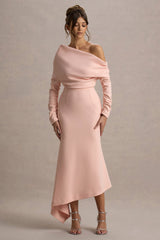 Lou | Pink One-Shoulder Asymmetric Maxi Dress