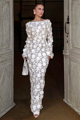 Viper | Cream Lace Long-Sleeve Maxi Dress