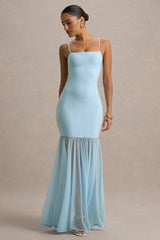 Ernie | Powder Blue Maxi Dress With Chiffon Skirt