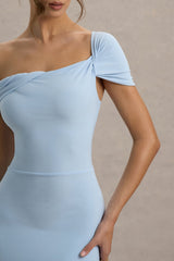 Amel | Powder Blue Asymmetric Maxi Dress