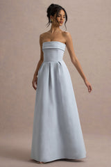 Maddalena | Powder Blue Bandeau Skater Maxi Dress