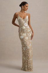 Gemini | Floral Embellished Strappy Maxi Dress