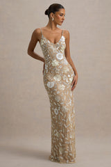 Gemini | Floral Embellished Strappy Maxi Dress