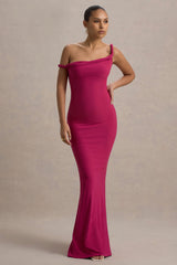 Lita | Hot Pink Twisted Asymmetric Maxi Dress