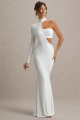 Socialite | White One-Sleeve Cut-Out Maxi Dress