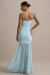 Ernie | Powder Blue Maxi Dress With Chiffon Skirt
