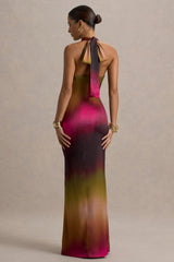 Fiorella | Ombre Print Cowl-Neck Split Maxi Dress