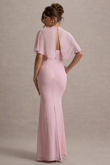 Stila | Pale Pink Plunge-Neck Maxi Dress With High Front Split