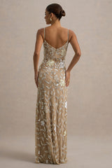 Gemini | Floral Embellished Strappy Maxi Dress