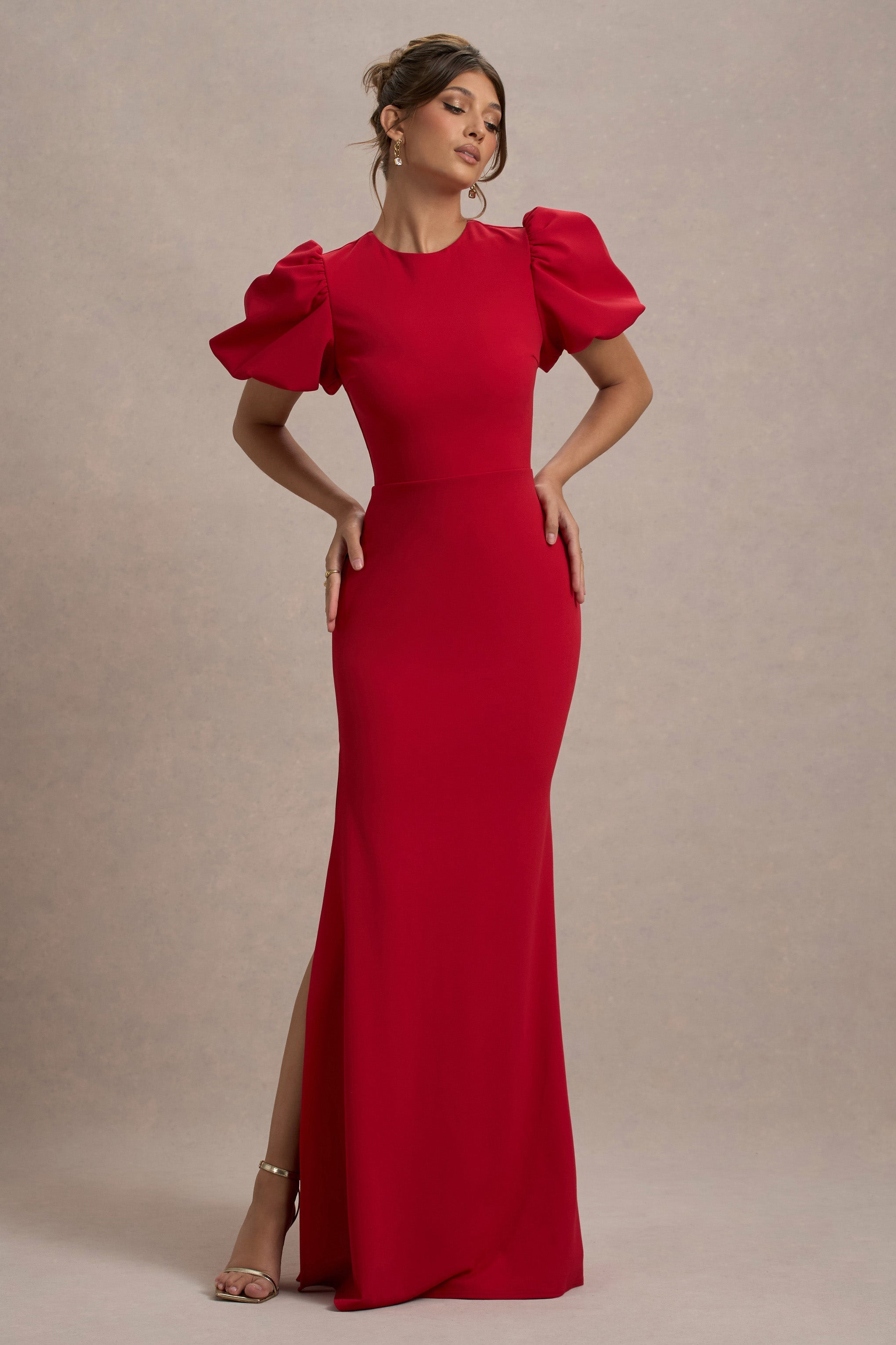 Love Letters | Red Puff-Sleeve Maxi Dress