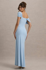 Amel | Powder Blue Asymmetric Maxi Dress