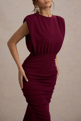 Jennifer | Port Sleeveless Maxi Dress With Asymmetric Hem
