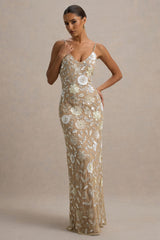 Gemini | Floral Embellished Strappy Maxi Dress