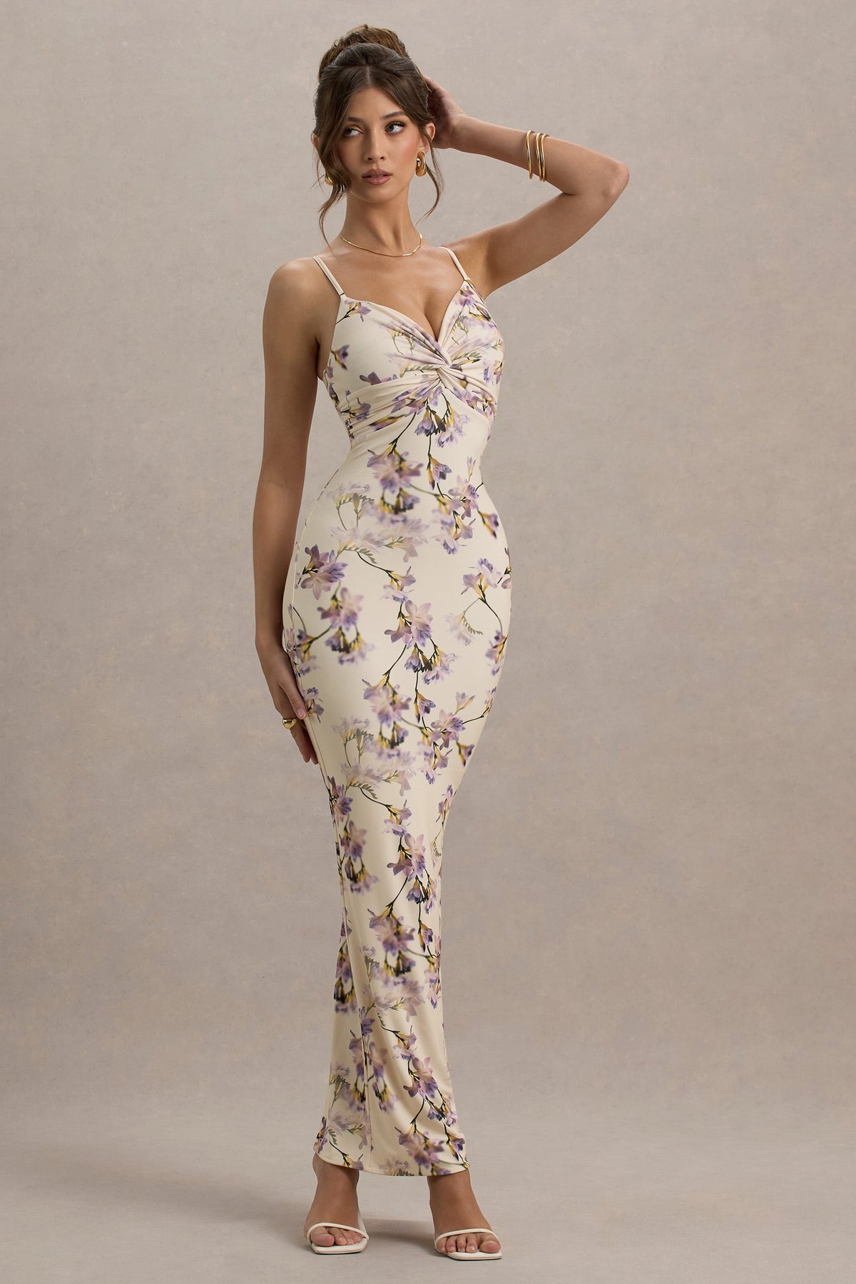 Luz | Lemon Floral Print Strappy Maxi Dress