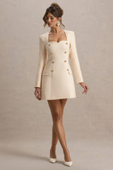 Sammie | Stone Tailored Long-Sleeve Mini Dress