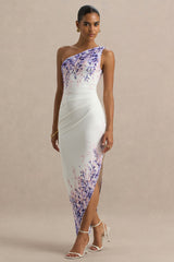 Sybil | Wisteria Floral Print Asymmetric Midi Dress