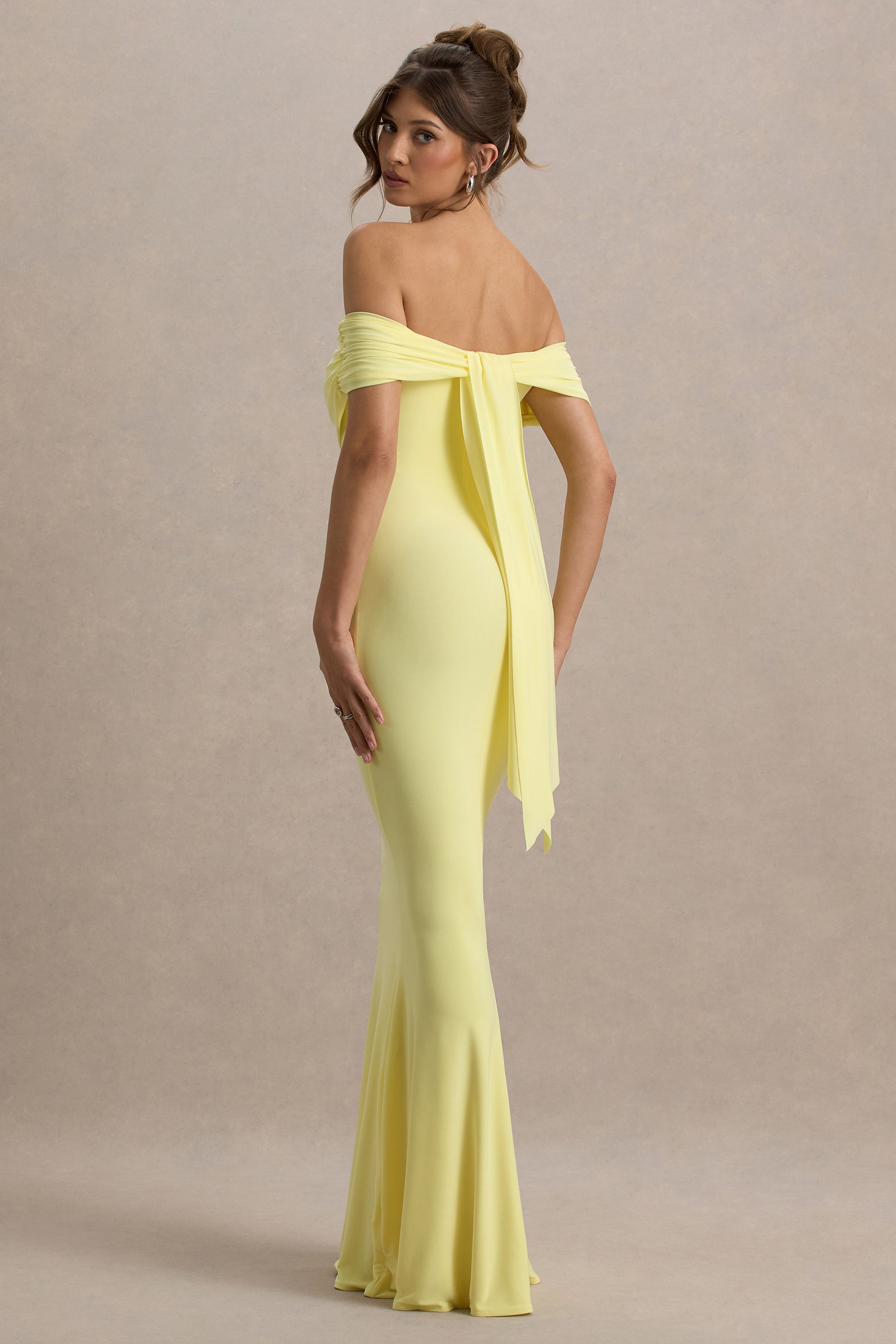 Cloe | Yellow Bardot Maxi Dress