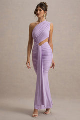 Beline | Lavender One-Shoulder Cut-Out Maxi Dress With Drape