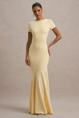 Rian | Pale Lemon Short-Sleeve Maxi Dress
