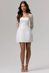 Bijou | White Lace Long-Sleeve Mini Dress