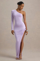 Astra | Lavender One-Shoulder Asymmetric Maxi Dress
