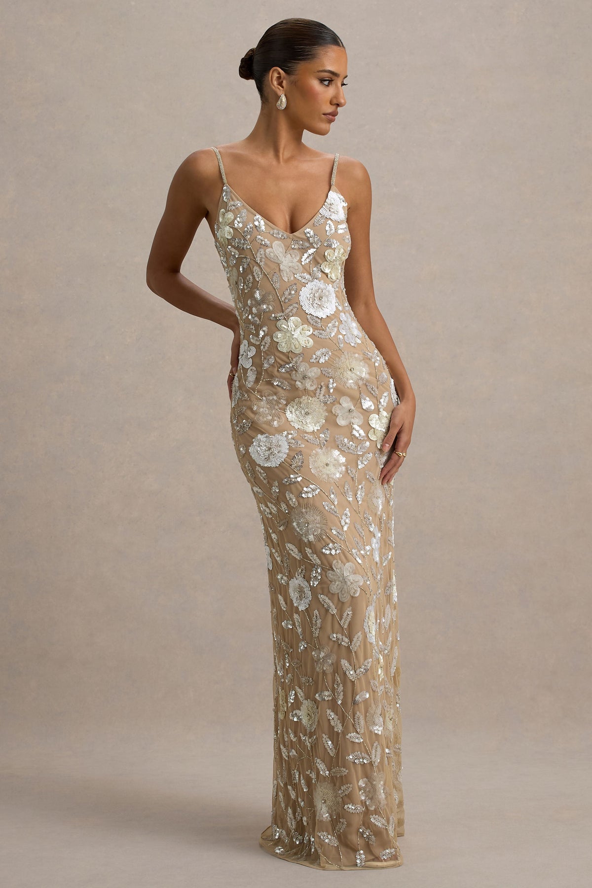 Gemini | Floral Embellished Strappy Maxi Dress