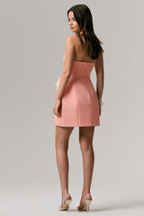 Lulu | Coral Sweetheart Embroidered Mini Dress