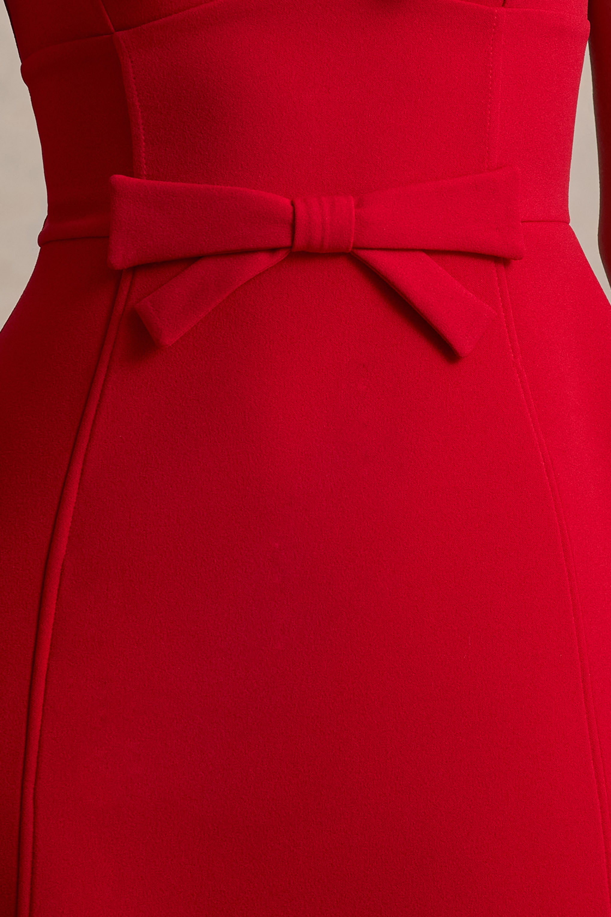 Corey | Red Sweetheart Mini Dress With Bow Details