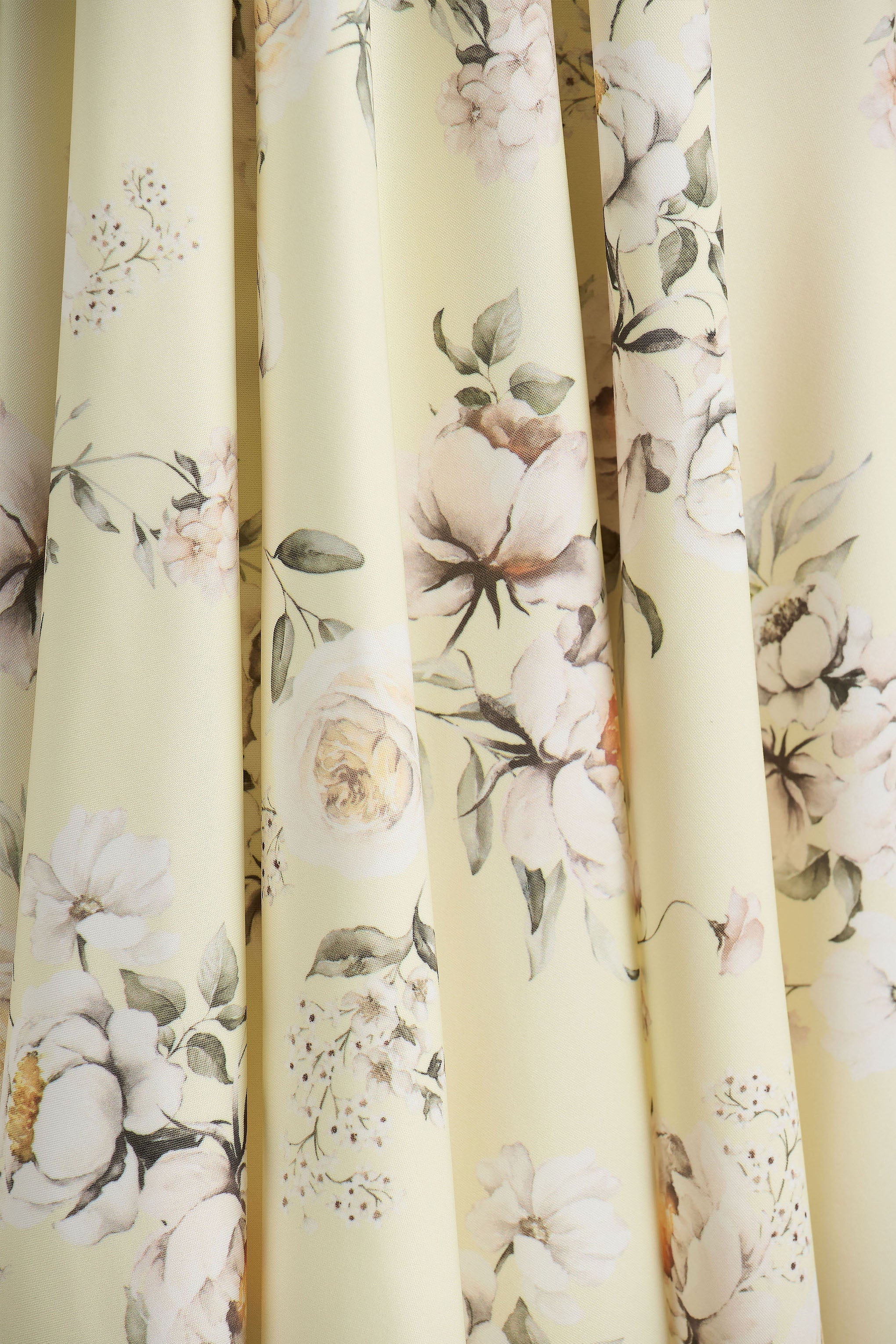 Lissa | Lemon Floral Bouquet Print Square-Neck Midi Dress