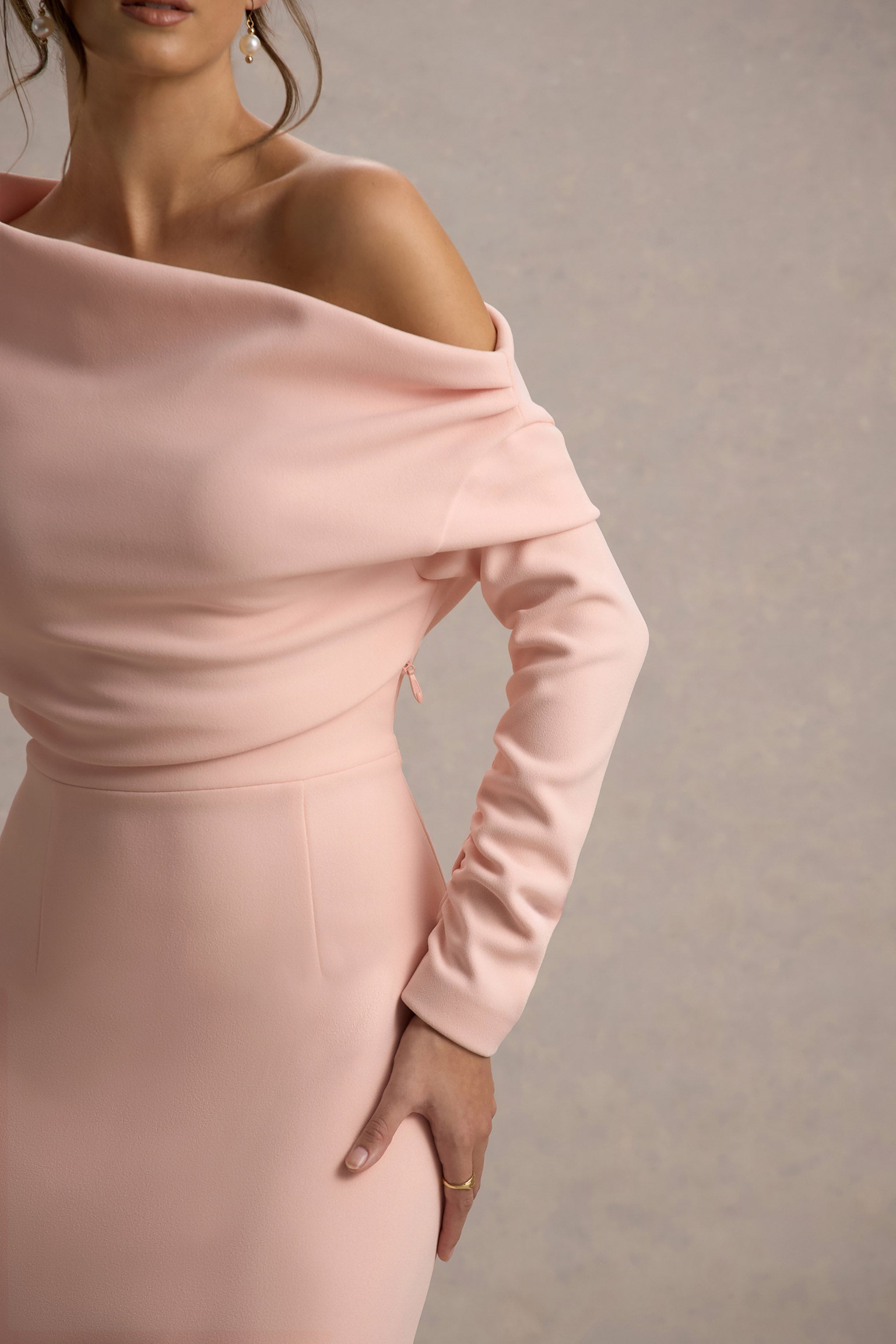 Lou | Pink One-Shoulder Asymmetric Maxi Dress