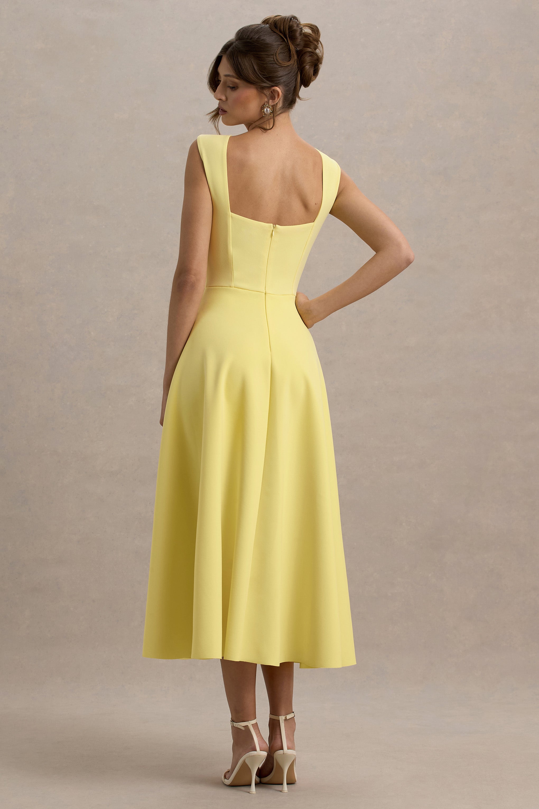 Andromeda | Lemon Sweetheart Midi Dress