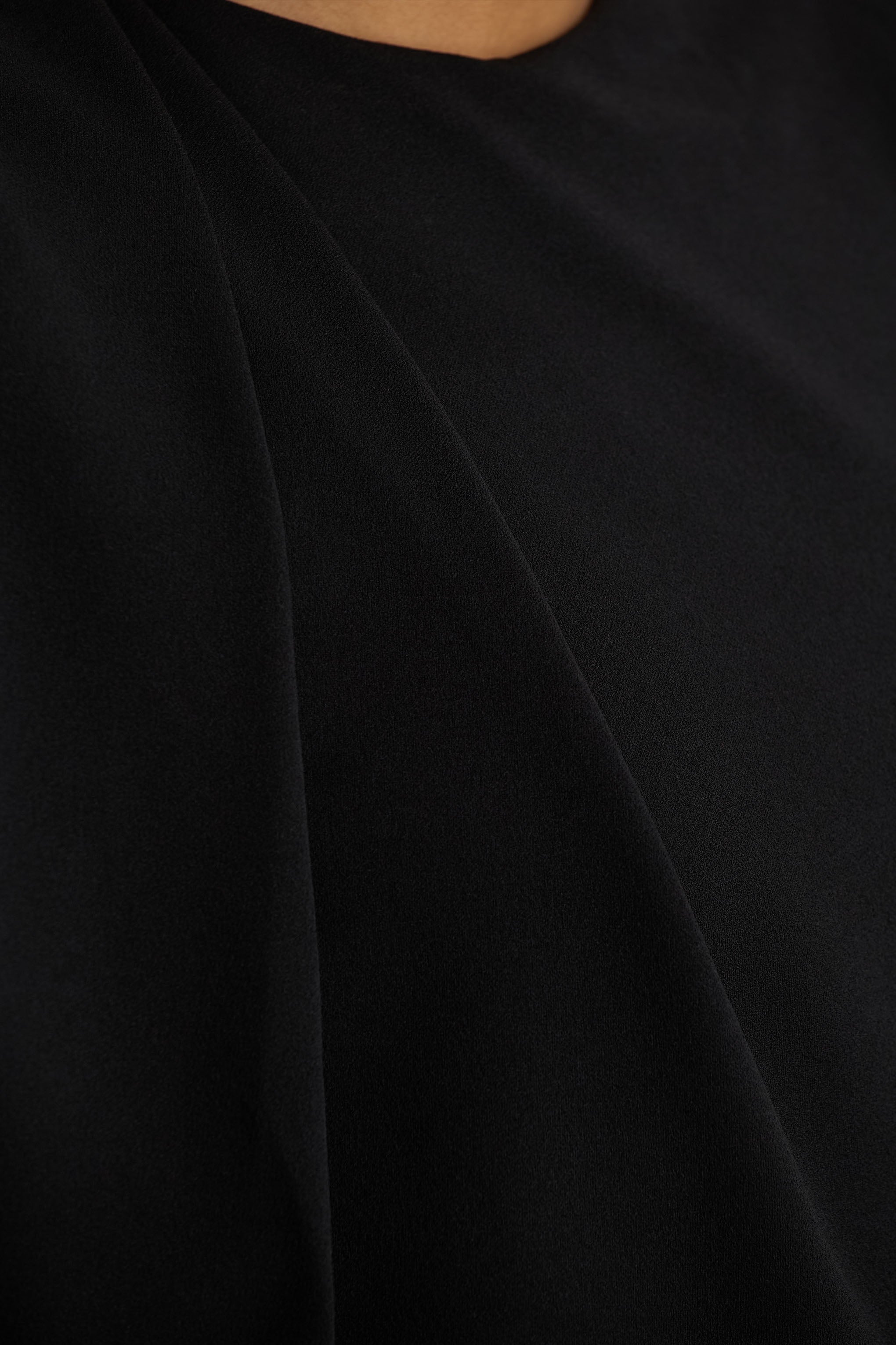 Meave | Black High Neck Maxi Dress With Draping Detail