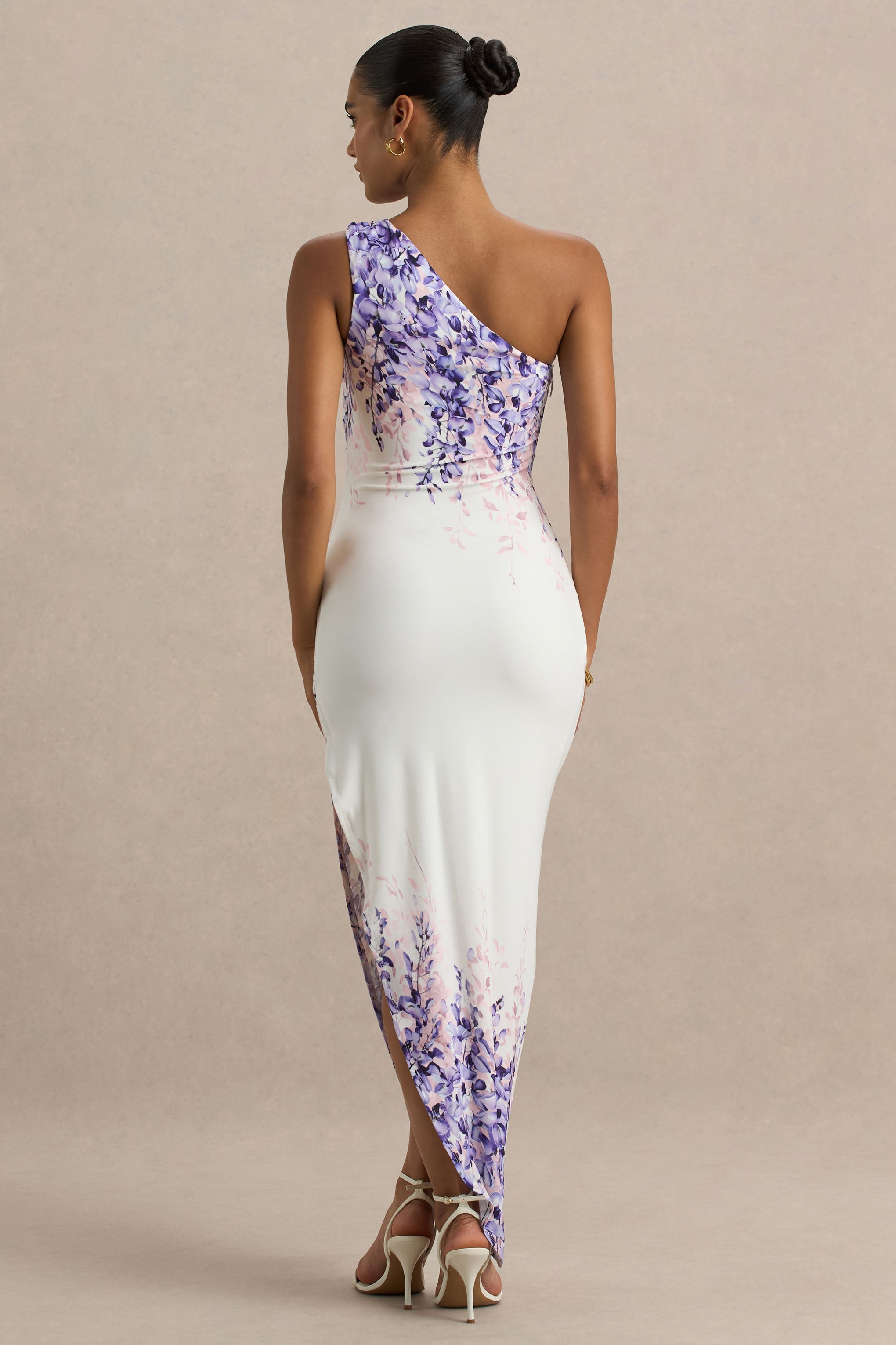 Sybil | Wisteria Floral Print Asymmetric Midi Dress