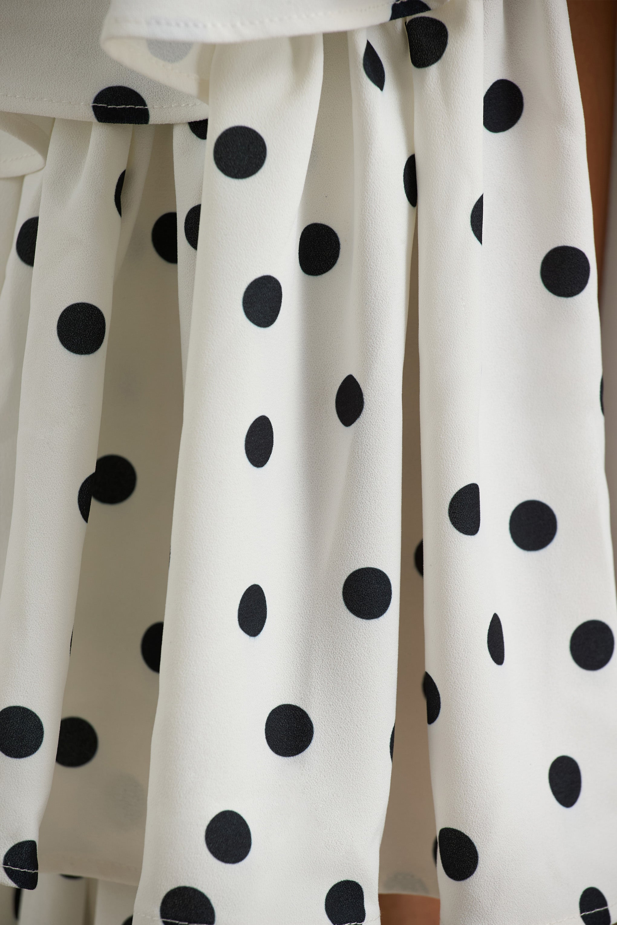 Bogota | Polka Dot Plunge-Neck Maxi Dress With Ruffling Details And Front High Split