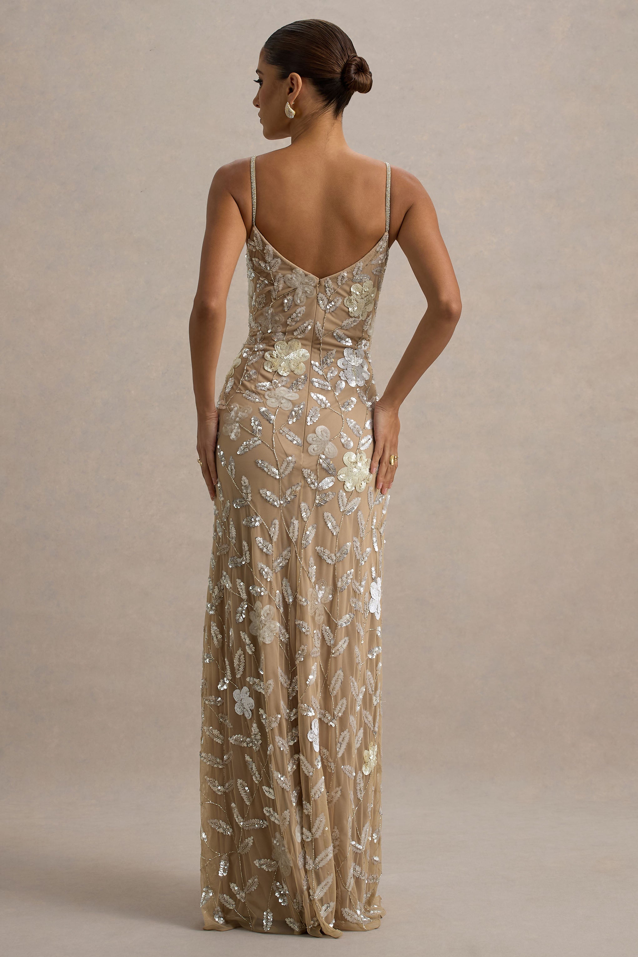 Gemini | Floral Embellished Strappy Maxi Dress